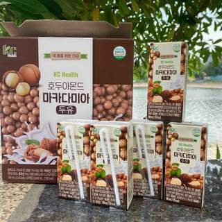Sữa hạt Maccadamia + sữa hạt óc chó hạnh nhân xách 16 hộp 190ml, nhập khẩu Hàn Quốc siêu ngon
