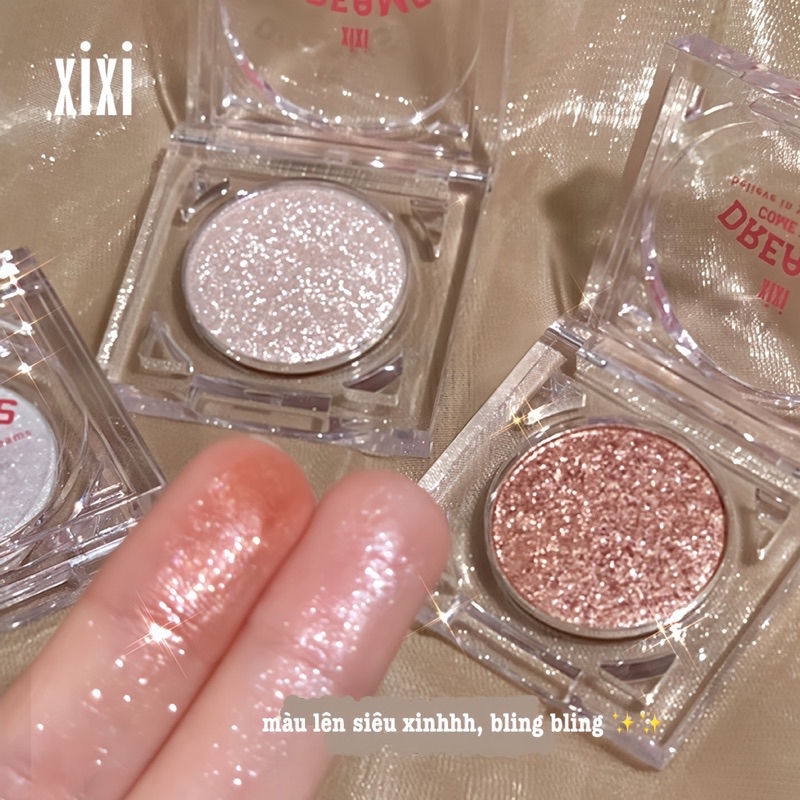 Phấn Mắt Đơn Sắc XIXI DREAM Ánh Kim Cương Kim Tuyến Lấp Lánh Không Thấm Nước XIXI D421