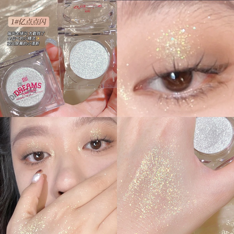 Phấn Mắt Đơn Sắc XIXI DREAM Ánh Kim Cương Kim Tuyến Lấp Lánh Không Thấm Nước XIXI D421