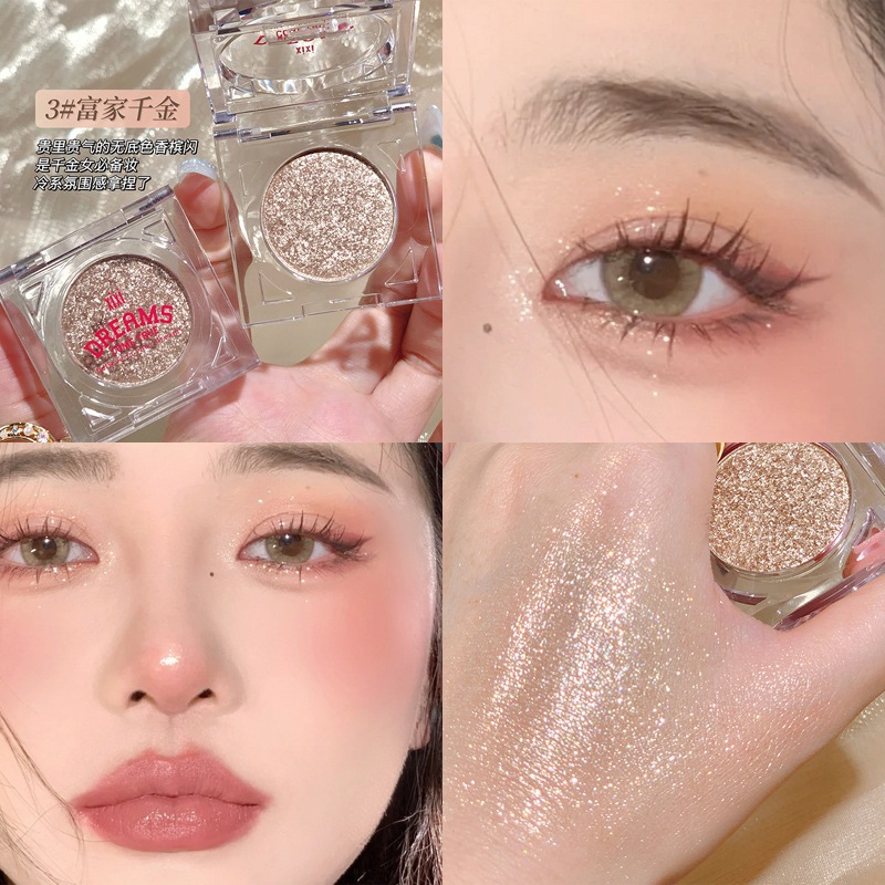 Phấn Mắt Đơn Sắc XIXI DREAM Ánh Kim Cương Kim Tuyến Lấp Lánh Không Thấm Nước XIXI D421