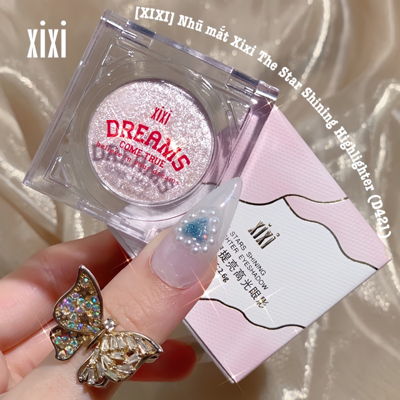 Phấn Mắt Đơn Sắc XIXI DREAM Ánh Kim Cương Kim Tuyến Lấp Lánh Không Thấm Nước XIXI D421