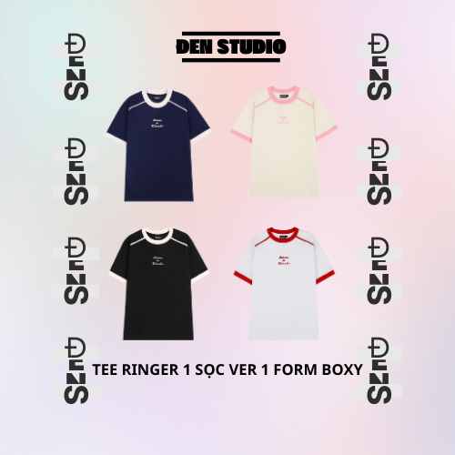 Áo Ringer 1 Sọc Phối Tay Đen Studio Form Boxy Local Brand