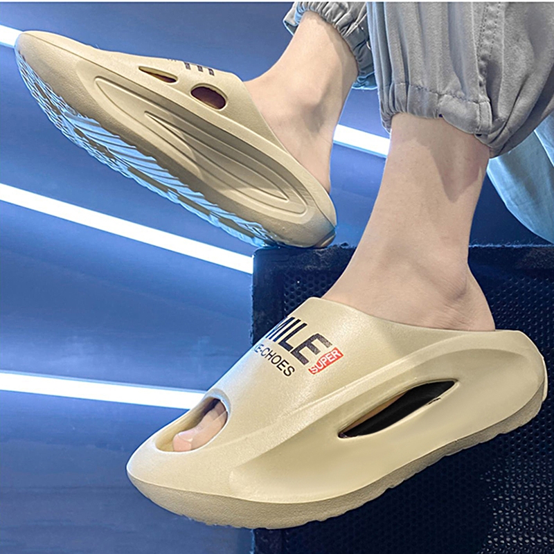 Dép bánh mì nam nữ thời trang đế mềm chống trơn trượt thoáng khí thoải mái giải trí vận động