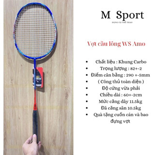 Vợt cầu lông Winstar Amor . Chất liệu carbon căng sẵn 10.5kg