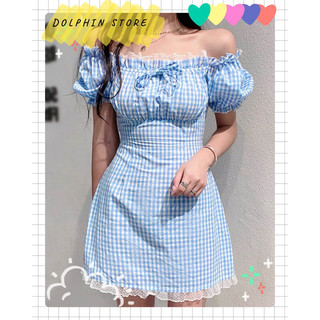 [BIGSIZE ẢNH THẬT] - Đầm caro bigsize - đầm cổ vuông bigsize - đầm trễ vai bigsize - đầm ngắn bigsize