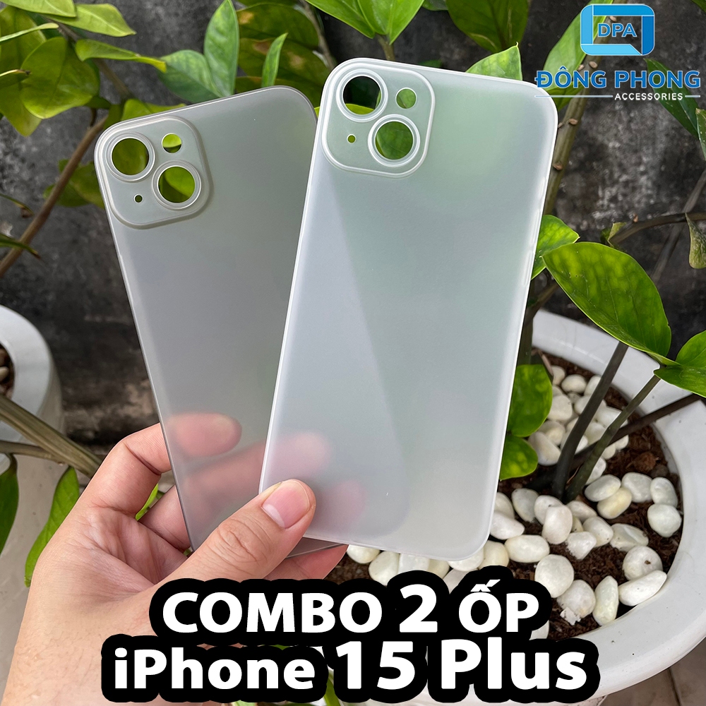 Combo 2 Ốp Lưng Trong Nhám Unibody iPhone 15 PLUS Siêu Mỏng