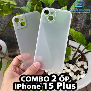Combo 2 Ốp Lưng Trong Nhám Unibody iPhone 15 PLUS Siêu Mỏng