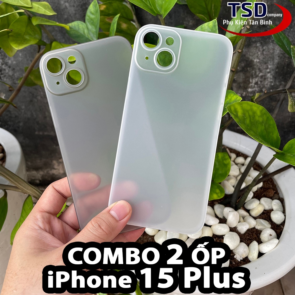 Combo 2 Ốp Lưng Trong Nhám Unibody iPhone 15 PLUS Siêu Mỏng