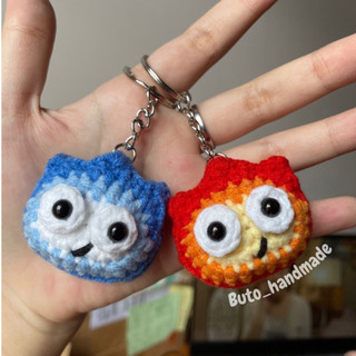 Móc khoá ngọn lửa Calcifer mini len handmade