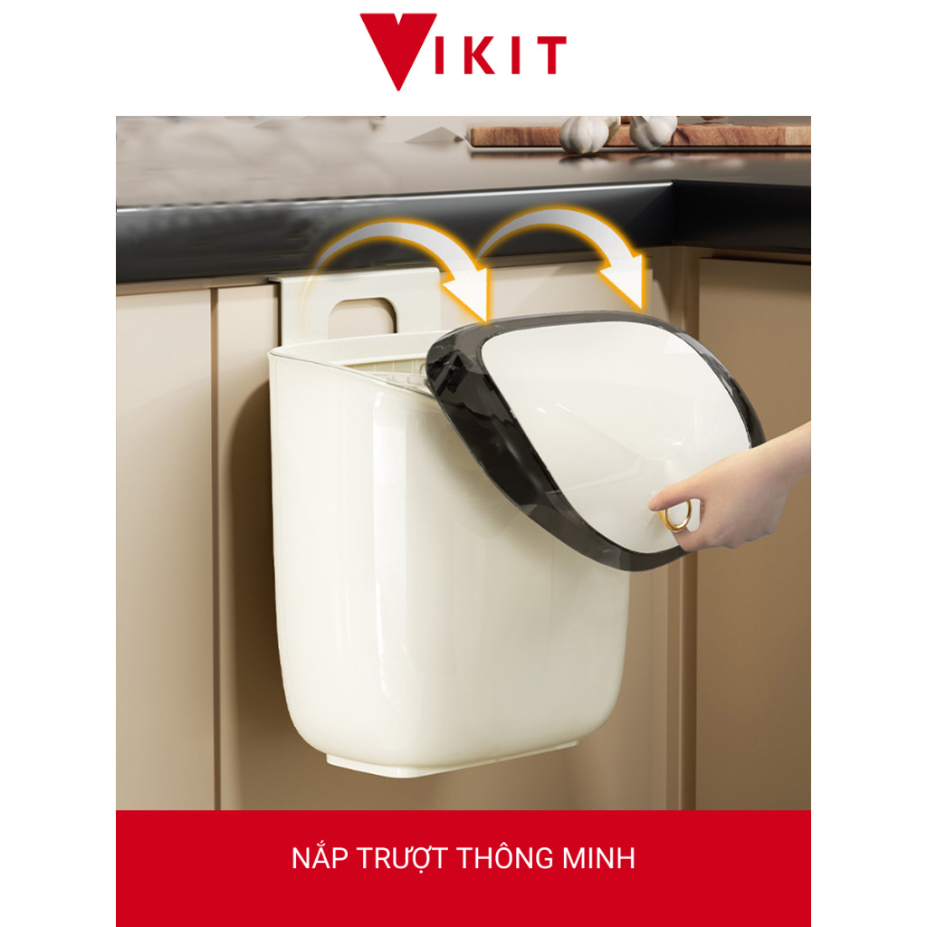Thùng rác treo tủ bếp có ngăn để túi rác mẫu mới 2024 VIKIT R03