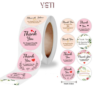 Cuộn 500 nhãn dán sticker Thank You/Happy birthday, Nhãn dán cảm ơn, Tem Thank You 2,5cm