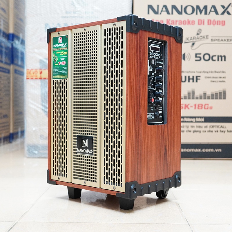 Loa Kéo Mini Nanomax  T-10 Bass 2.5 Tấc 25cm Công Suất 200W Có Đọc USB Thẻ Nhớ