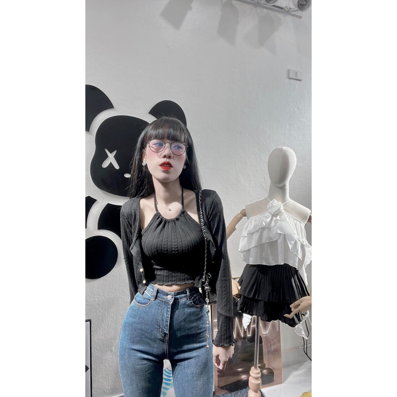 SET 2 ÁO CỘT DÂY CROPTOP