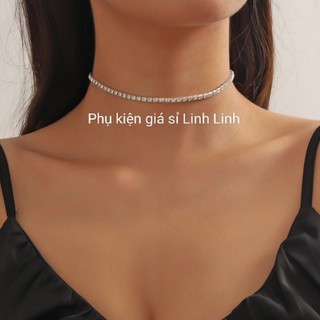 Choker đá 1 hàng ( kèm clip sp do shop tự quay)