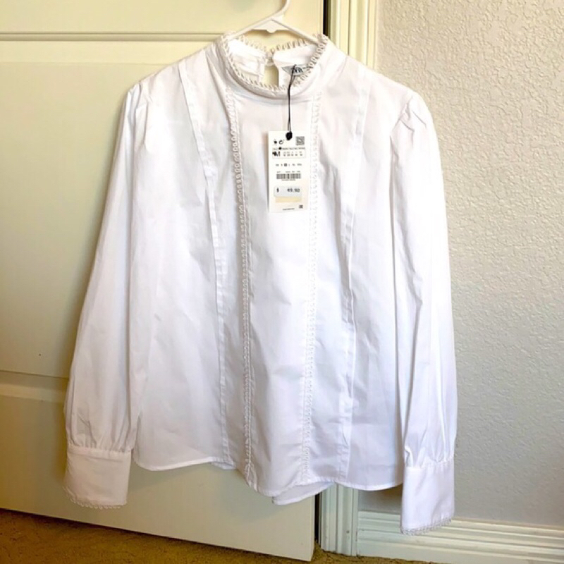 Sơ mi trắng Zr authentic new tag sz XS