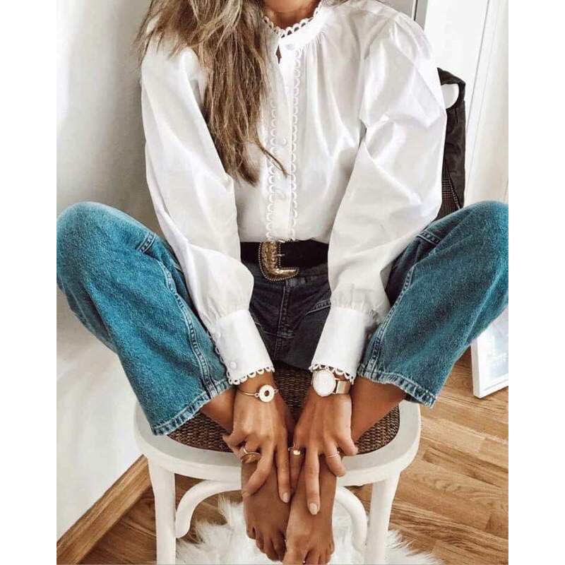 Sơ mi trắng Zr authentic new tag sz XS