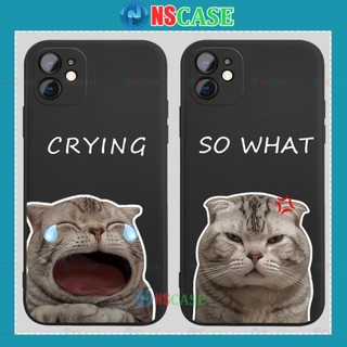 Ốp Iưng iPhone TPU hình mèo So What cute viền vuông mềm dẻo bảo vệ camera cho ip 6/6s/7/8/X/XS/11/12/13/14/15 Pro Max...