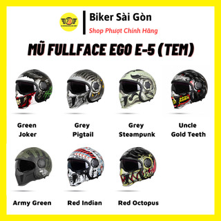 Mũ fullface ego e-5 màu tem - biker sài gòn