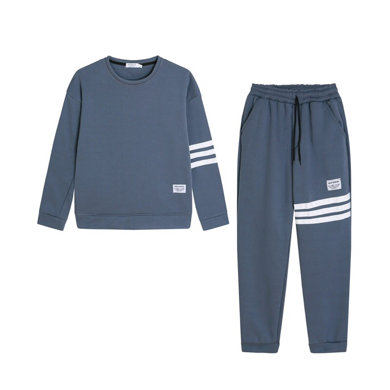 Bộ nỉ nam 3 sọc Thom  bộ quần áo dài thu đông nam thời trang phong cách