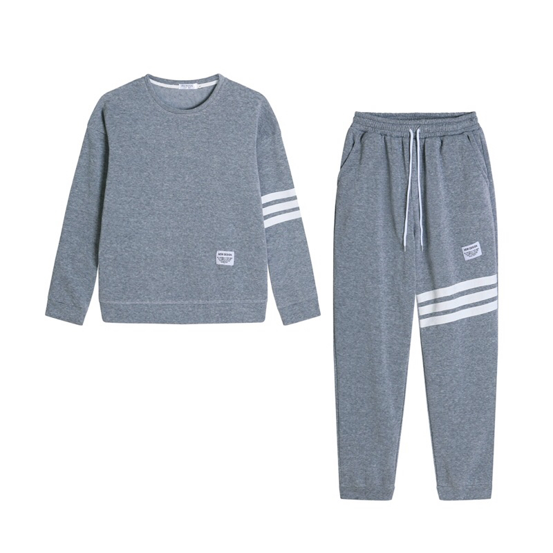 Bộ nỉ nam 3 sọc Thom  bộ quần áo dài thu đông nam thời trang phong cách