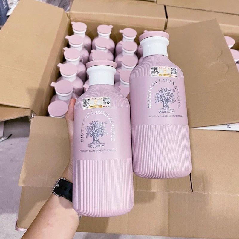 Dầu gội xả phục hồi hương nước hoa Biotin Collagen Voudioty Pink 500ML