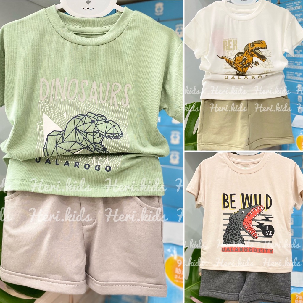 Bộ cộc tay cổ tròn pettit UALA ROGO cho bé 8 kg đến 19kg