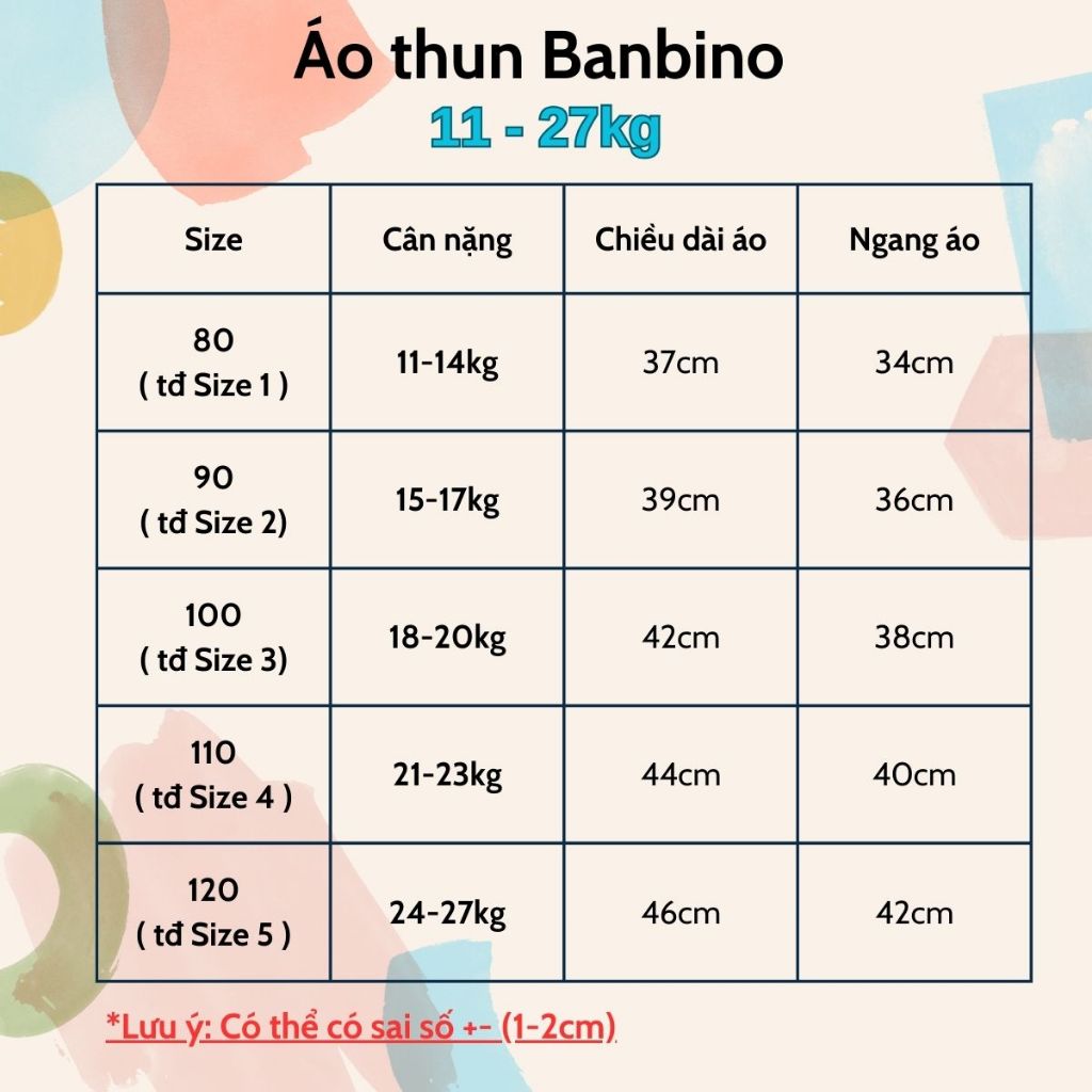 Áo thun bé trai Banbino 11-27kg, áo cộc tay cho bé cao cấp size nhí trung chất thun co giãn thoải mái thời trang qate