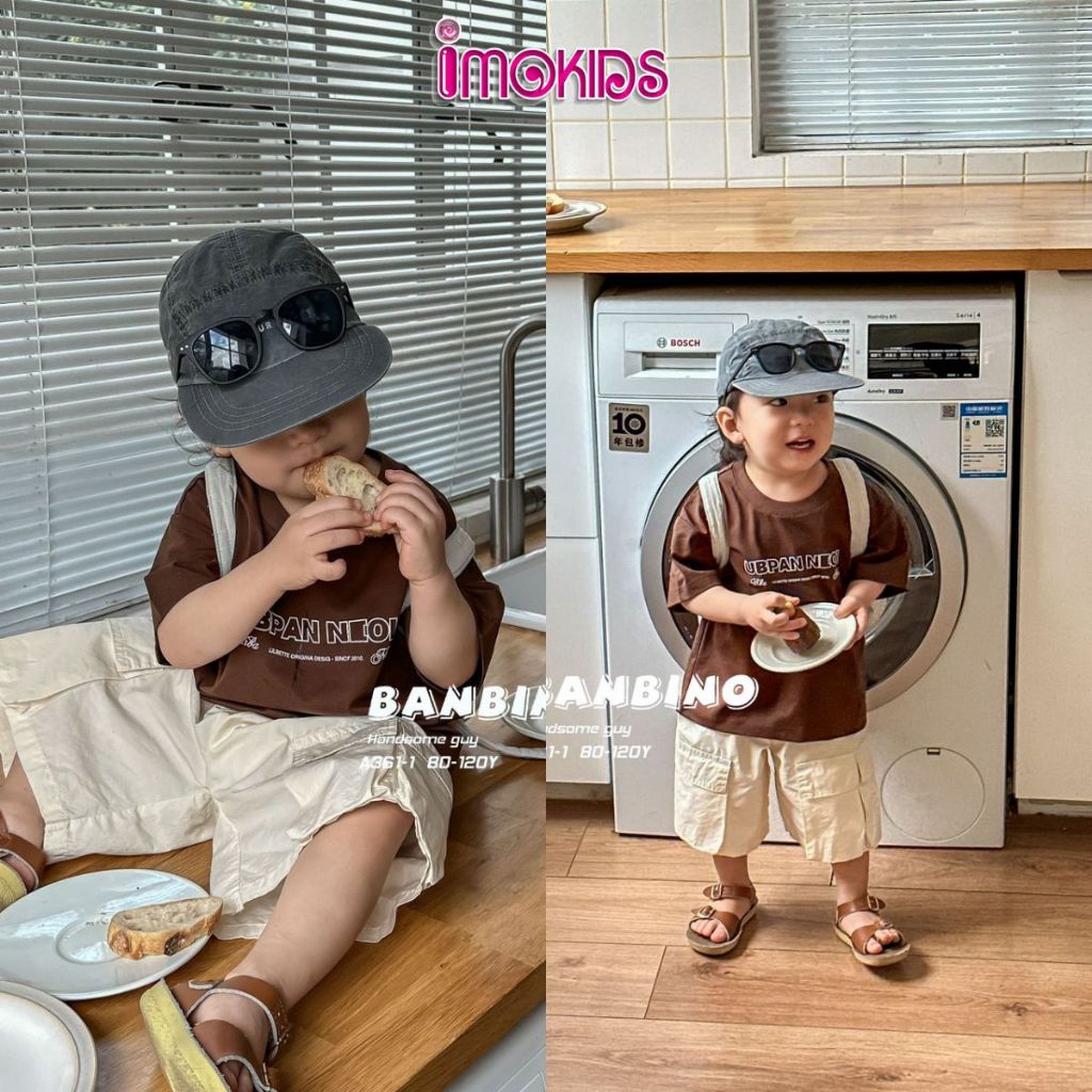 Áo thun bé trai Banbino 11-27kg, áo cộc tay cho bé cao cấp size nhí trung chất thun co giãn thoải mái thời trang qate
