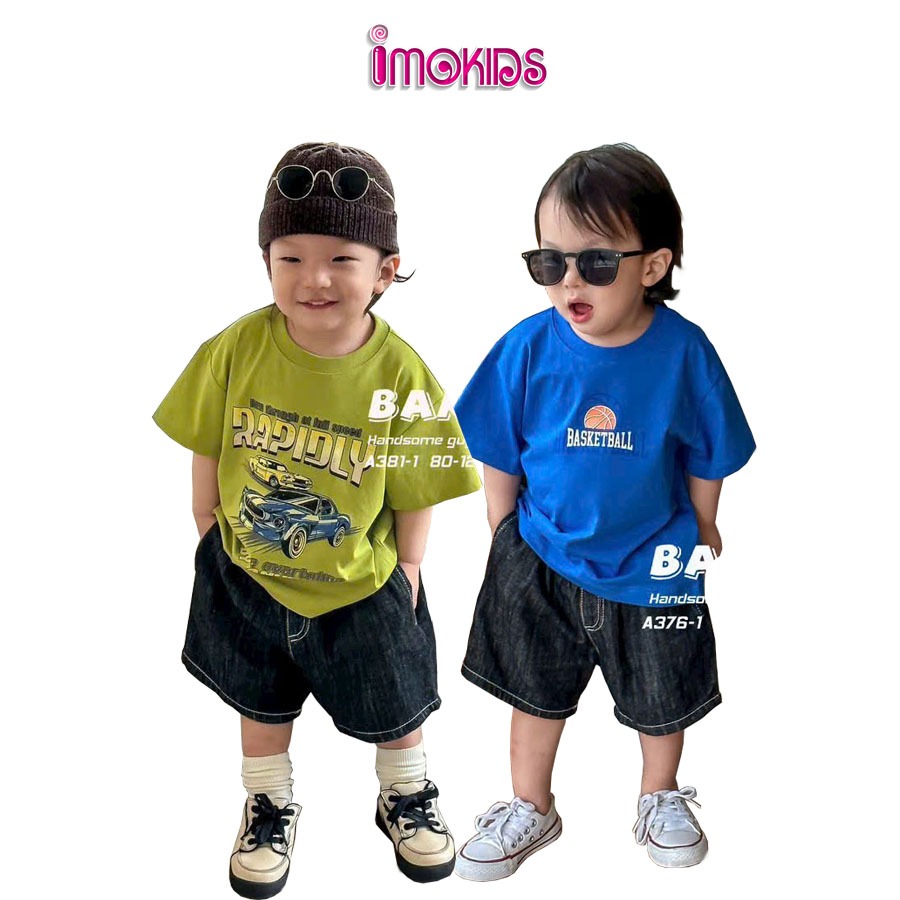 Áo thun bé trai Banbino 11-27kg, áo cộc tay cho bé cao cấp size nhí trung chất thun co giãn thoải mái thời trang qate