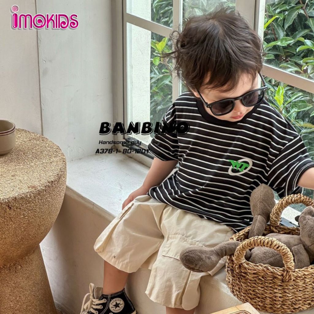 Áo thun bé trai Banbino 11-27kg, áo cộc tay cho bé cao cấp size nhí trung chất thun co giãn thoải mái thời trang qate