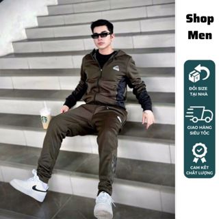 Bộ Hoodie Nam Adidas Shop Men SM879, Set Kéo Khoá Dài Tay Chất Nỉ Lót Lông Giữ Nhiệt Logo Thêu