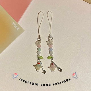 Icecream soda keyrings móc khóa, dây đeo điện thoại, máy ảnh