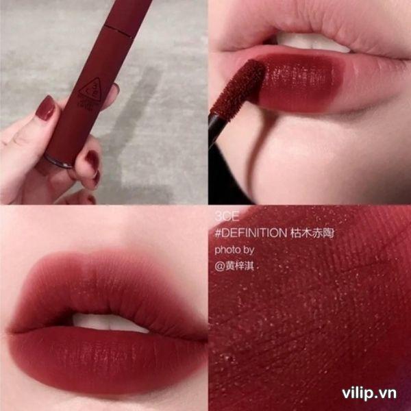 Son kem lì mịn 3CE Velvet lip tint mini, fullsize