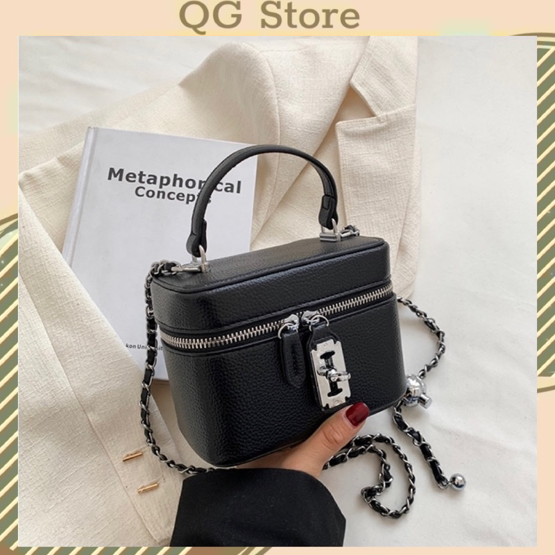 Túi Xách Nữ Túi Đeo Chéo Túi Cầm Tay Lưỡi Lam Dáng Hộp Thời Trang QG Store