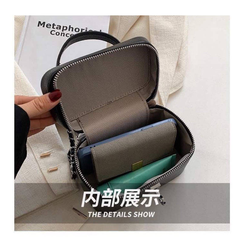 Túi Xách Nữ Túi Đeo Chéo Túi Cầm Tay Lưỡi Lam Dáng Hộp Thời Trang QG Store