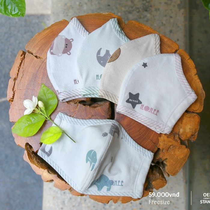 Khẩu trang vải kháng khuẩn Hrnee cho bé 1-4Y