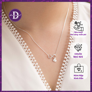 Dây chuyền nữ bạc 925 - dây chuyền hình vô cực dẹp có trái tim rơi nữ tính, xinh xắn đeo hàng ngày hoặc làm quà ddreamer