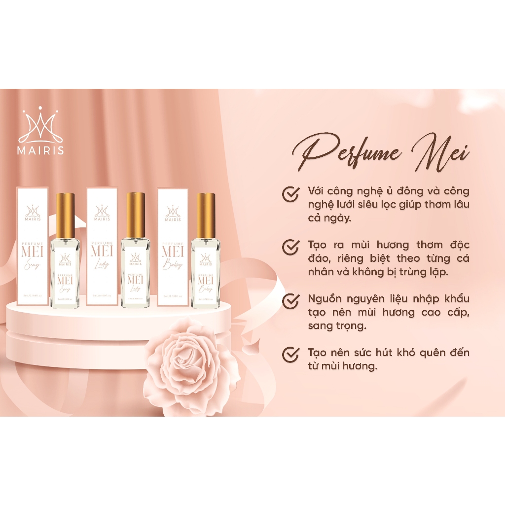 Nước Hoa Mini Perfume Mei Mairis HUYỀN PHI 5ml Chính Hãng Thơm Sang Chảnh Quyến Rũ