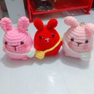 MÓC KHOÁ BÉ THỎ ĐEO TÚI LEN HANDMADE