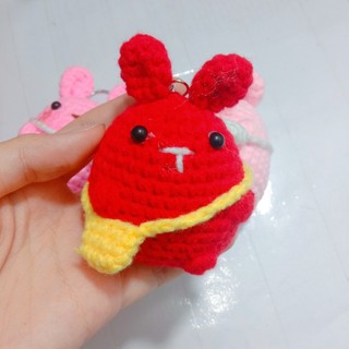 MÓC KHOÁ BÉ THỎ ĐEO TÚI LEN HANDMADE