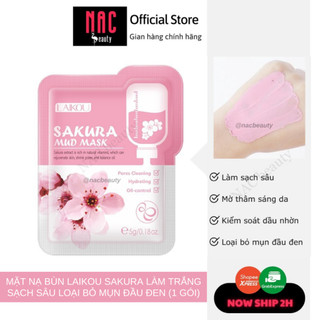 Mặt nạ bùn Laikou Sakura Làm trắng sạch sâu loại bỏ mụn đầu đen (1 gói)