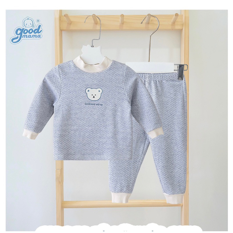Bộ dài tay nỉ GoodMama mềm ấm cho bé