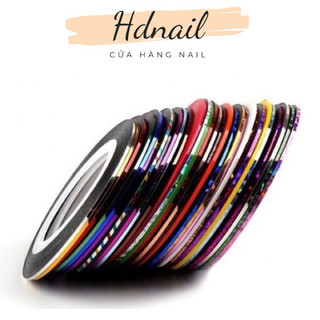 30 cuộn băng dính trang trí móng nhiều mầu