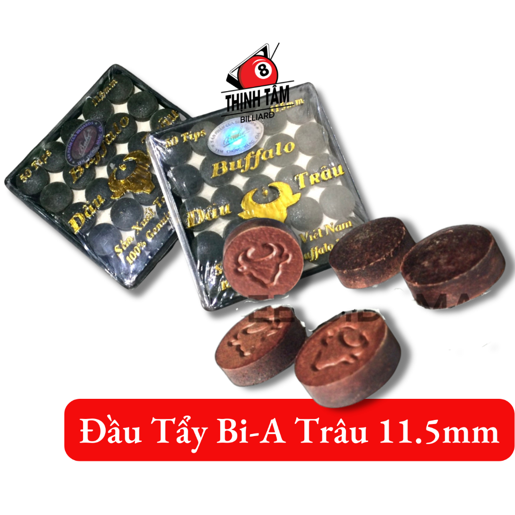 [THỊNH TÂM] Đầu Cơ Bida - Đầu Tẩy Bi-A Đầu Trâu Vàng 11.5MM Chính Hãng [ 1 ĐẦU CƠ TRÂU 11.5MM ]