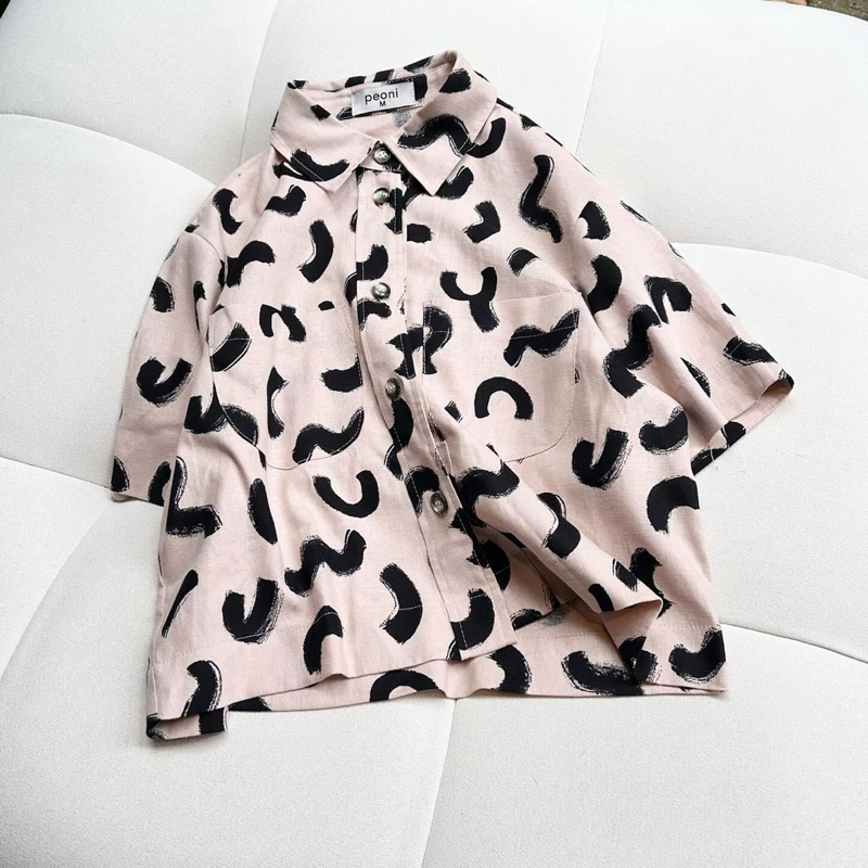 Áo sơmi linen hoạ tiết.Chất vải dư rất đẹp