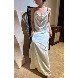 Adela Dress - Đầm Lụa 2 Dây Cổ Đổ E48