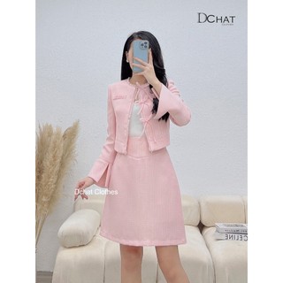 Set dạ hồng phối nơ S72