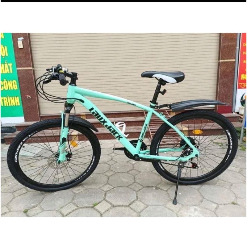 Xe đạp ngoài trời Laux Jack có giảm sốc, kèm chắn bùn, còi, đèn phản quang, bánh 26inch, 21 tốc độ