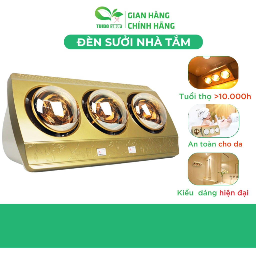 Đèn Sưởi Nhà Tắm Cao Cấp, TUIDO SHOP Đui Sứ 2 Bóng -3 Bóng Chống cháy nổ, An Toàn Tiết kiệM điện, Bh 1 năm TĐS-ĐSKTM-23B