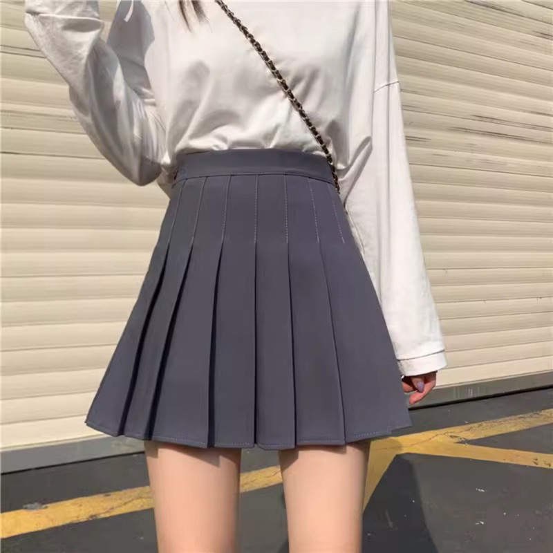 CHÂN VÁY TENNIS NGẮN XẾP LY DÁNG XOÈ màu xám